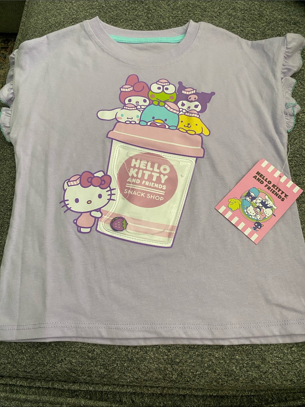 Hello Kitty Lavender Short Sleeve Tee with Snack Shop Graphic
